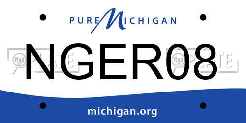 NGER08 Michigan License Plate