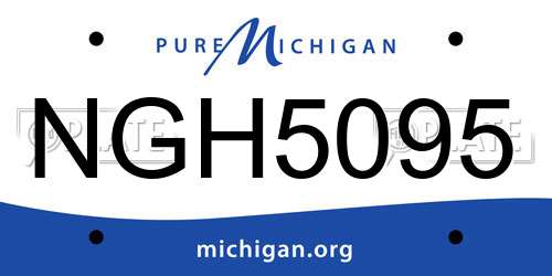 NGH5095 Michigan License Plate