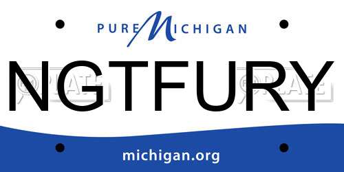 NGTFURY Michigan License Plate