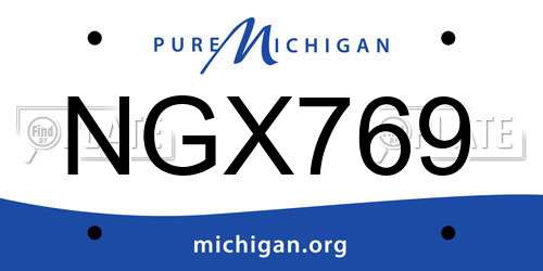 NGX769 Michigan License Plate