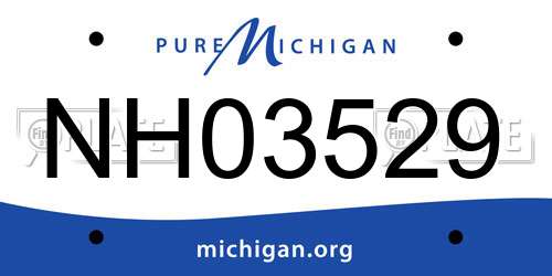 NH03529 Michigan License Plate