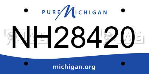 NH28420 Michigan License Plate