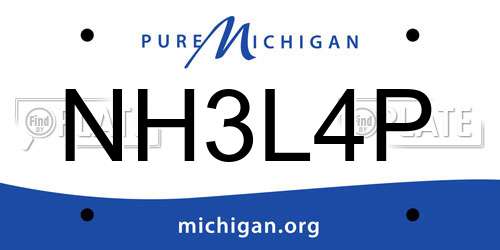 NH3L4P Michigan License Plate