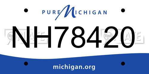 NH78420 Michigan License Plate
