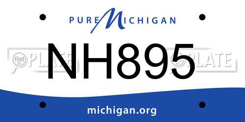 NH895 Michigan License Plate