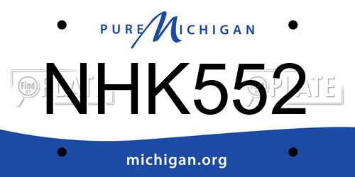 NHK552 Michigan License Plate