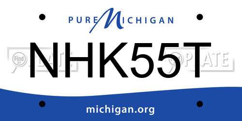 NHK55T Michigan License Plate