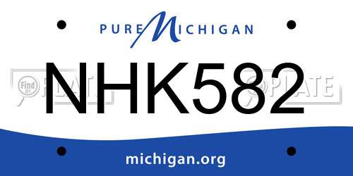 NHK582 Michigan License Plate