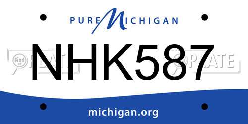 NHK587 Michigan License Plate