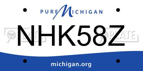 NHK58Z Michigan License Plate