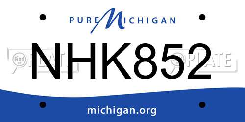 NHK852 Michigan License Plate