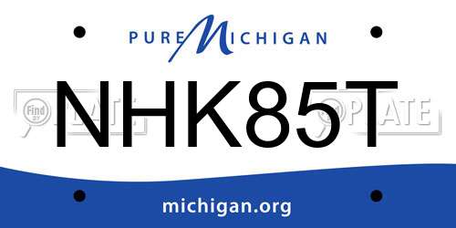 NHK85T Michigan License Plate