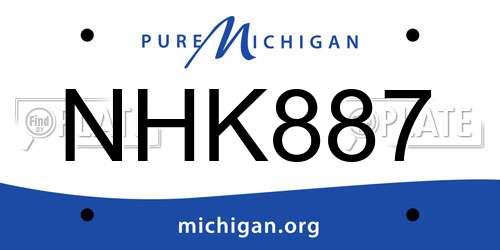 NHK887 Michigan License Plate