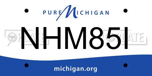 NHM85I Michigan License Plate