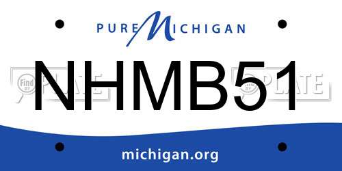 NHMB51 Michigan License Plate