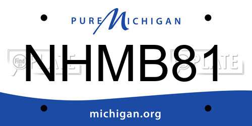 NHMB81 Michigan License Plate
