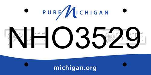 NHO3529 Michigan License Plate