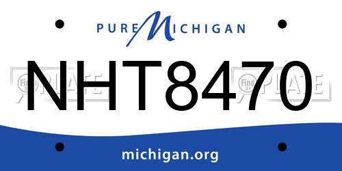 NHT8470 Michigan License Plate