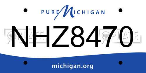 NHZ8470 Michigan License Plate