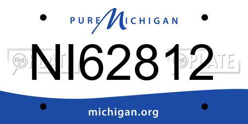 NI62812 Michigan License Plate