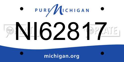 NI62817 Michigan License Plate