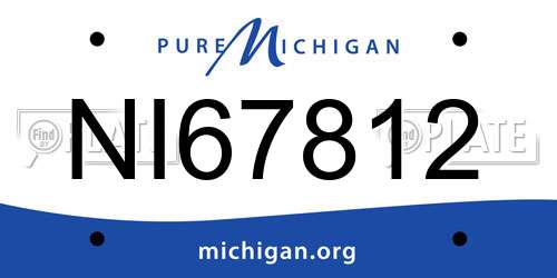 NI67812 Michigan License Plate