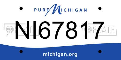 NI67817 Michigan License Plate