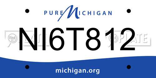 NI6T812 Michigan License Plate
