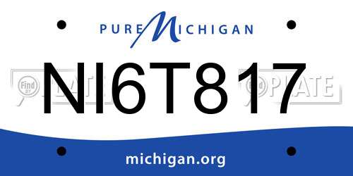 NI6T817 Michigan License Plate