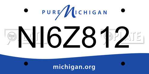 NI6Z812 Michigan License Plate