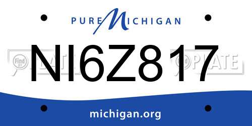 NI6Z817 Michigan License Plate