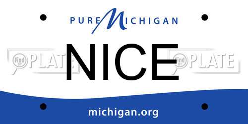 NICE Michigan License Plate