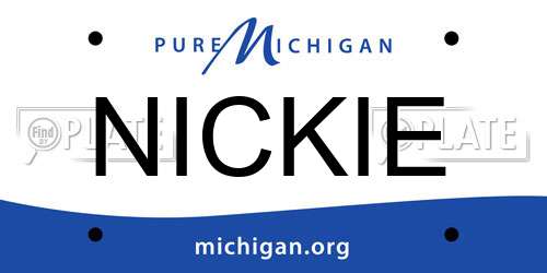NICKIE Michigan License Plate