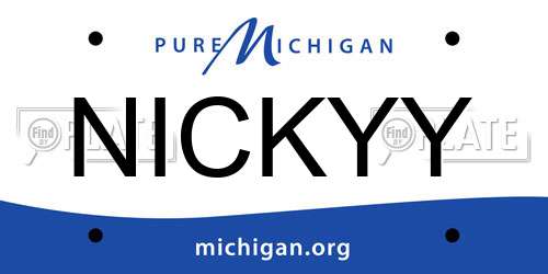 NICKYY Michigan License Plate