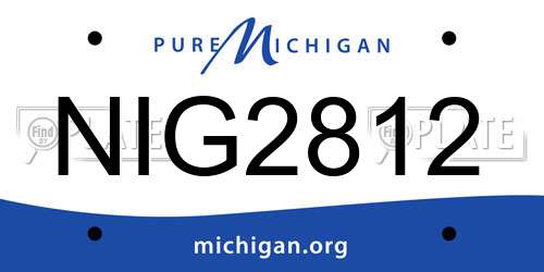 NIG2812 Michigan License Plate