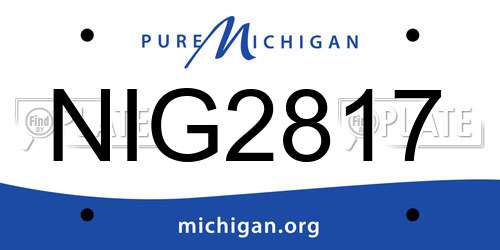 NIG2817 Michigan License Plate