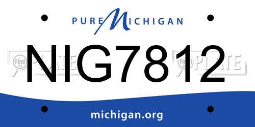 NIG7812 Michigan License Plate
