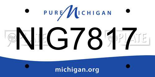 NIG7817 Michigan License Plate