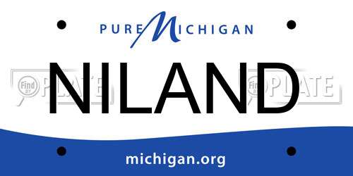 NILAND Michigan License Plate