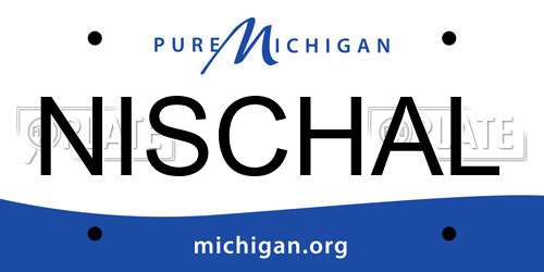 NISCHAL Michigan License Plate
