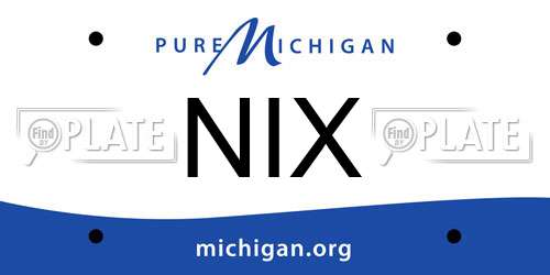 NIX Michigan License Plate