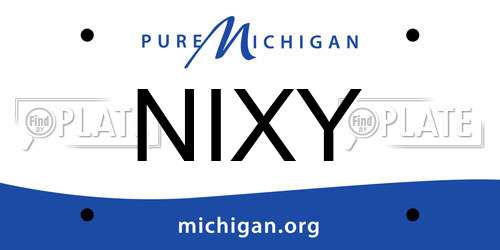 NIXY Michigan License Plate