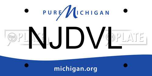 NJDVL Michigan License Plate