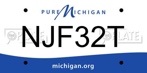 NJF32T Michigan License Plate