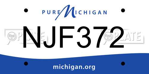 NJF372 Michigan License Plate