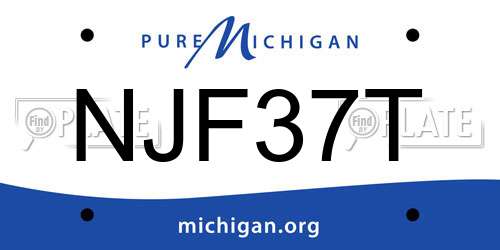 NJF37T Michigan License Plate