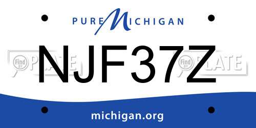 NJF37Z Michigan License Plate
