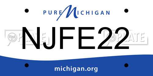 NJFE22 Michigan License Plate