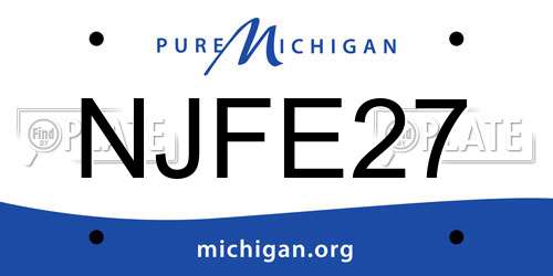NJFE27 Michigan License Plate