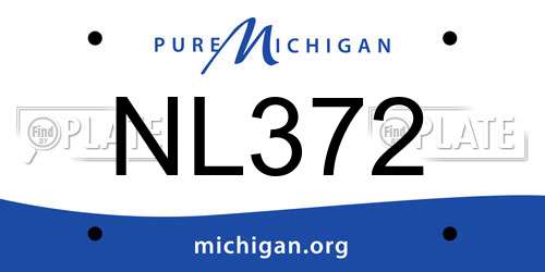 NL372 Michigan License Plate